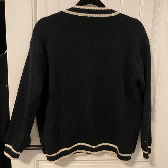 DAZY Stripe Trim Gold Button Cardigan - Picture 11 of 13